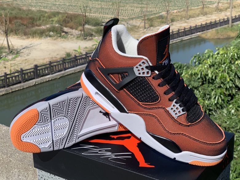 2002 Air Jordan 4 Retro Black Orange Shoes - Click Image to Close